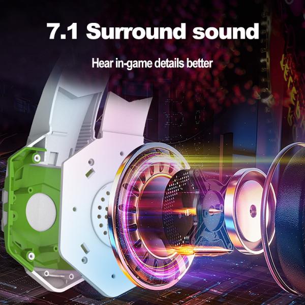 PC PS5 Xbox One Custom Gaming Headsets with Noise Canceling Mic 7.1 Surround Sound
