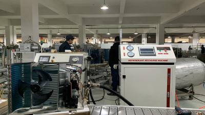 R600 R134A R22 Máquina de carregamento de refrigerante Gás refrigerante Estação de enchimento de tecnologia CNC para linha de montagem de frigorífico