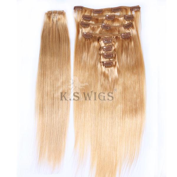 8 Piece Clip-on Hair ,100% Human Hair Clip on Hair Extensions