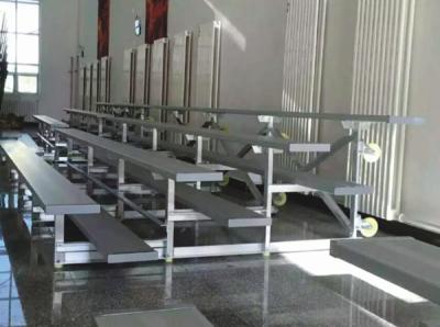 Silver color Tennis Court Portable Outdoor Bleachers 300mm Step Height