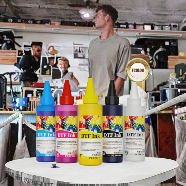 FCOLOR High Quality 100ML DTF Ink for Epson L1800 1390 XP600 I1600 I3200 Vivid Color Printing Ink DTF