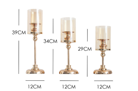 Aluminium Candle Holder Stand , Round Curved Nordic Candlestick