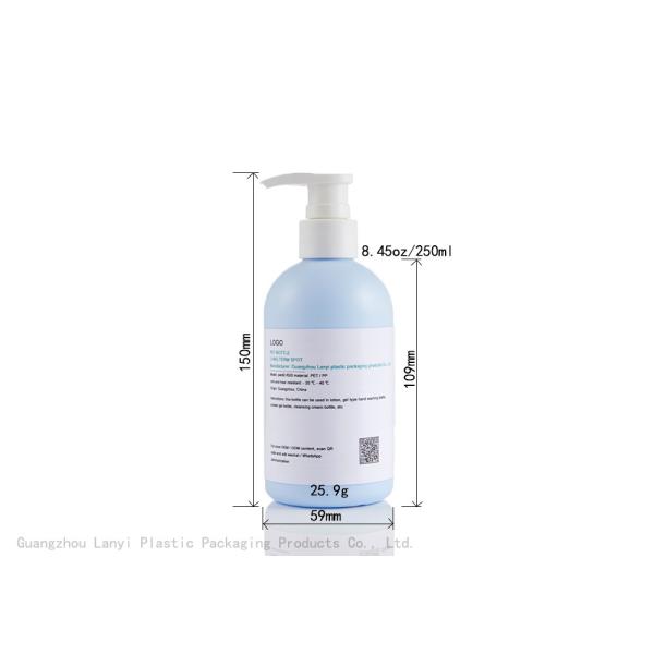 Blue Cylinder 230ml 250ml Hotel HDPE Hand Gel Bottle