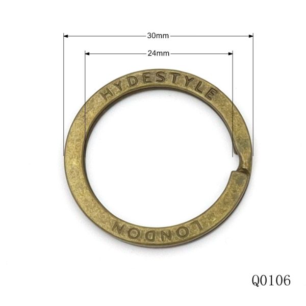 24mm Metal Key Chain Rings Classic Custom Split Rings With Engraved Text Promotion Gifts