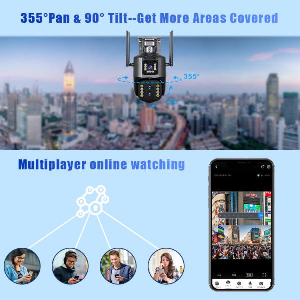 Outdoor Dual Lens PTZ CCTV Camera With 10X Optical Zoom Micro SD card