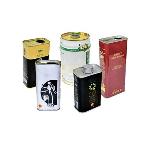 Wholesale Custom Printed 125ml 150ml 250ml Rectangular Tin Can for Olive Sunflower Cooking Oil Food Grade Metal Container