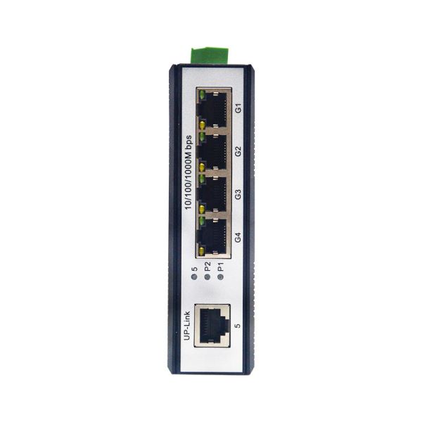 4 Port Gigabit Industrial POE Switch DIN Rail Ethernet POE Switch 1 Uplink