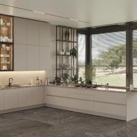 Cocina inteligente de madera maciza armario blanco laca melamina construido diseño moderno armario de cocina personalizado villa conjunto completo