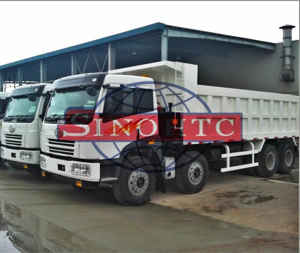 40 Ton Heavy Duty Dump Truck , 8x4 FAW Tipper Trucks LHD / RHD Power Assistant Steering
