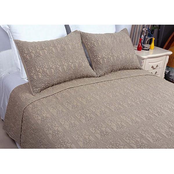 100% Linen Cotton Bedspreads And Coverlets Plain Dyed Geometric Embroidered