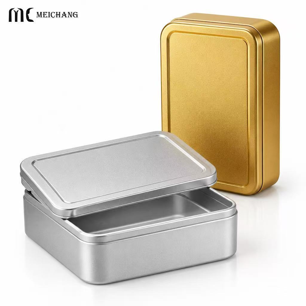 Rectangular Matte Tin Box with Separate Lid, Rounded Corners and Custom Logo Options (MC-810）