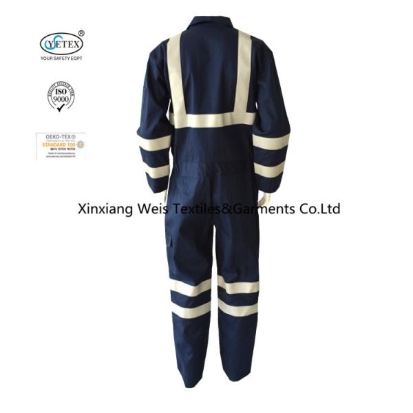 Navy Blue High Visibility Reflective Industry Workwear Coverall / Men Women FR Rated Fire Retardant Coveralls Jump Suit