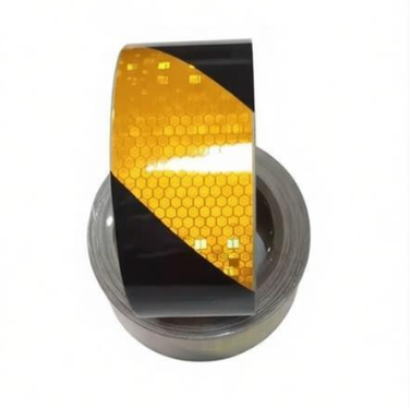 20cm*50m Yellow and Black PVC Printable Reflective Material Honeycomb Crystal Lattice Stripe Tape for Car and Truck Vehicles