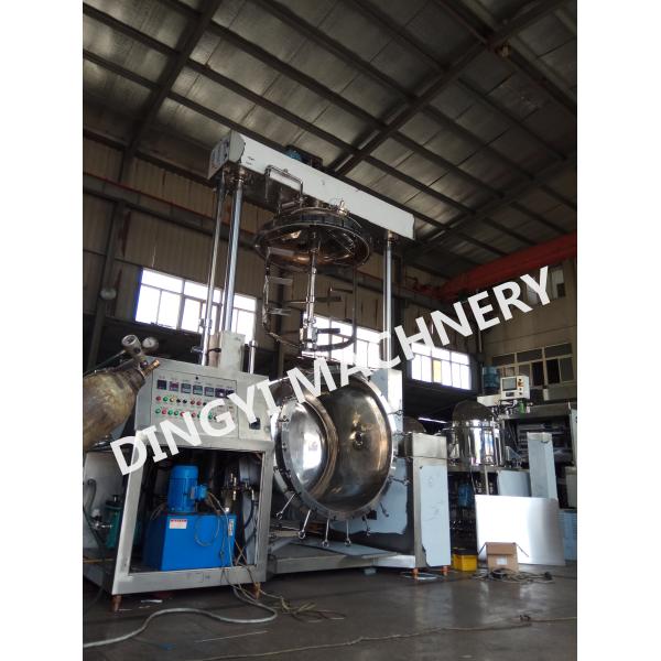 Double Hydraulic Lift Cream Vacuum Emulsifying Mixer Machine PLC Control System