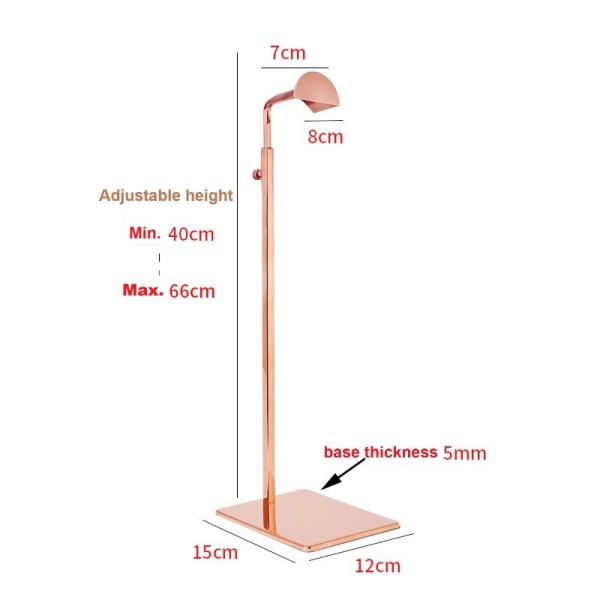 Height Adjustable Metal Retail Display Stainless Steel Handbag Display Stand For Shopping Mall