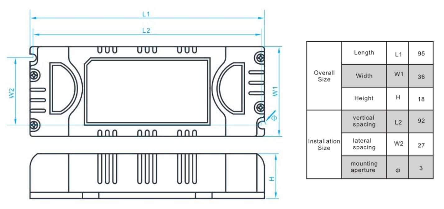 Пластиковый водитель СИД Dimmable триака
