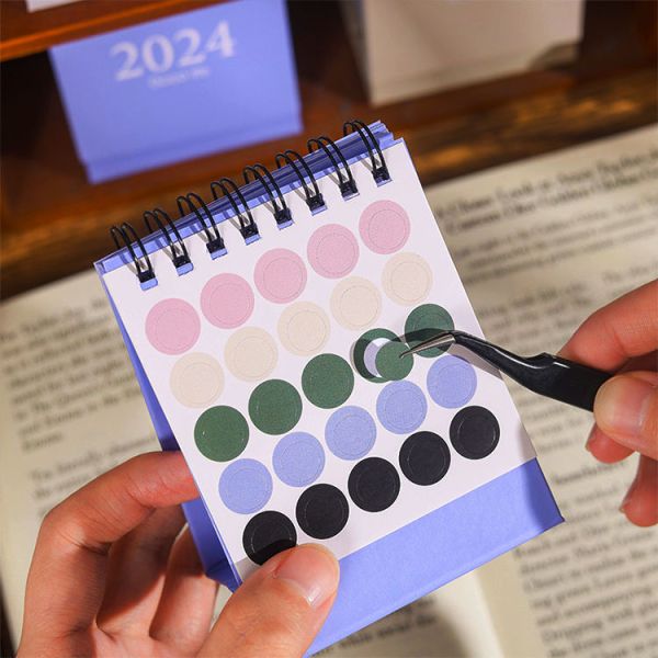 Custom logo Printed Pocket Spiral Bound Advertising Office Desktop Calendar with Sticky Notes
