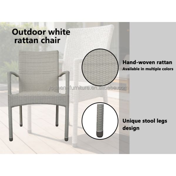 Rattan Stackable Outdoor Dining Chairs for Hotel Sports Venues Villa & Living Room Use-Restaurant Quality