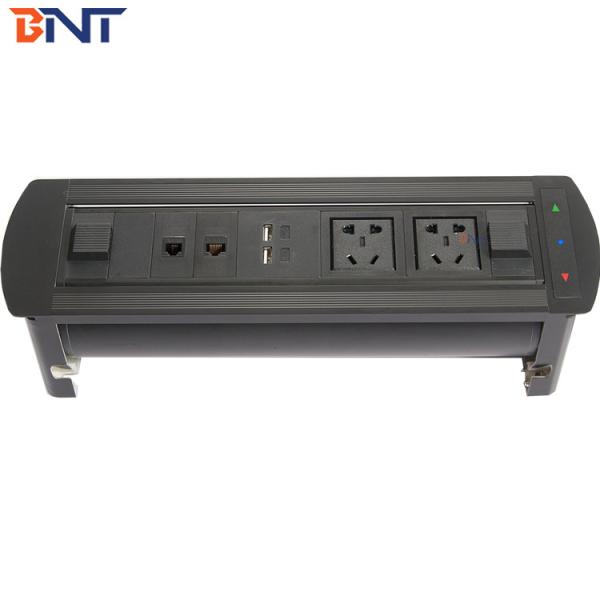 High quality office furniture flush mount motorized flip up table socket box