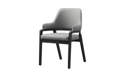Streamlined Minimalist Solid Wood Dining Chairs With Arms