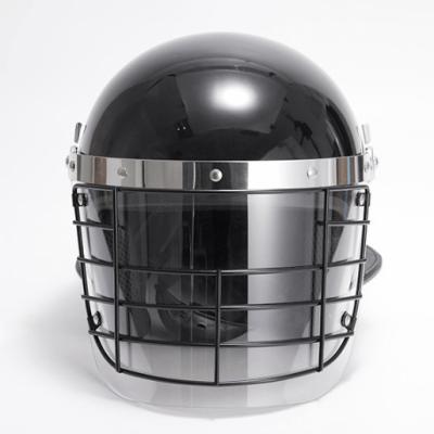 Black Anti Riot Tactical Helmet Riot Control Helmet With Metal Mesh Visor ABS PC Shell
