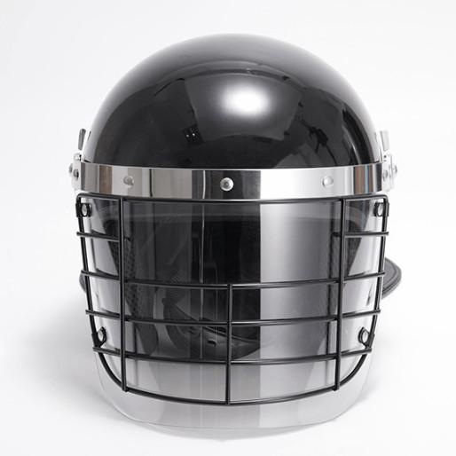 Black Anti Riot Tactical Helmet Riot Control Helmet With Metal Mesh Visor ABS PC Shell