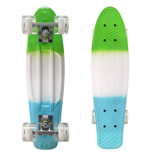 3 In 1 Color Deck Complete Rainbow Penny Board Plastic Retro Cruiser Skateboard