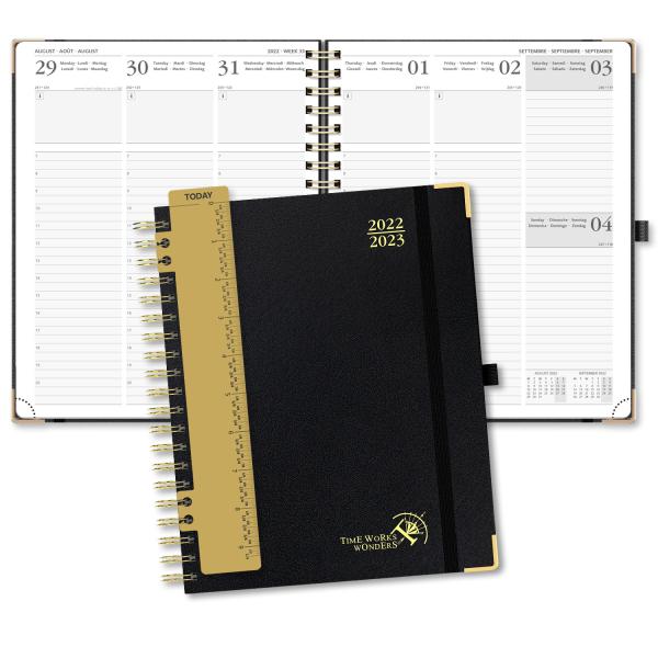 Black Hardcover Weekly Academic Planner Customized Logo Printing