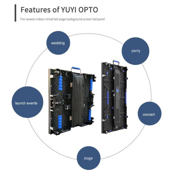 250*250mm Tamaño del módulo pantalla de LED 500*500mm Panel LED de alquiler en interiores de color completo LED pared de vídeo para eventos en interiores