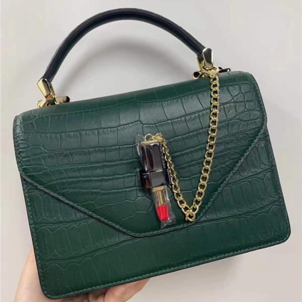 Authentic Crocodile Belly Skin Women Small Orange Purse Lady Chain Handbag Genuine Alligator Leather Female Shoulder Bag