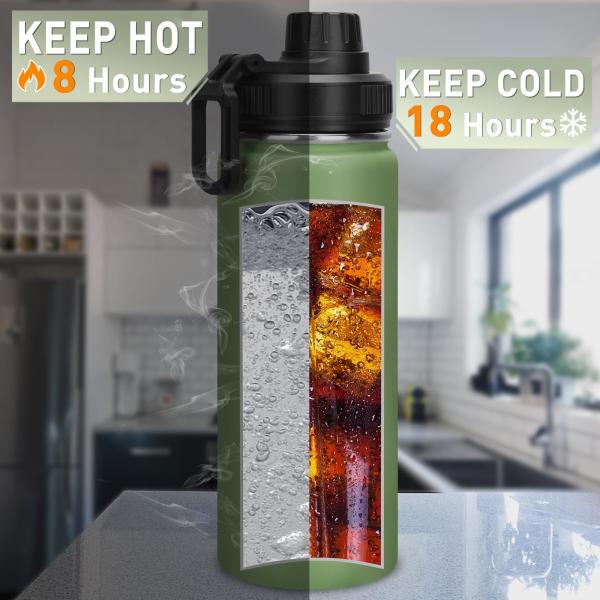 32 Ounce 1 Liter Double Wall Vacuum Insulated Metal Thermos Flask Stainless Steel Water Bottles