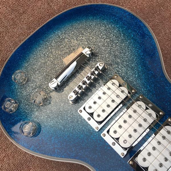 New high quality big silver powder silver hardware 3 pickup trucks and 6 strings electric guitar