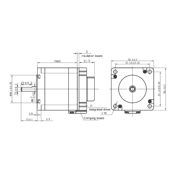 Nema23 высококачественные интегрированные провода Stepper мотора 4 57mm