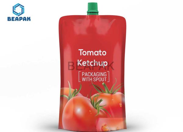 Food Grade Pouch Package With Spout Stand Up Reusable Plastic Juice Spout Pouch
