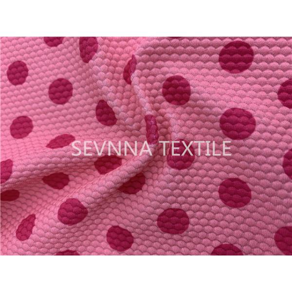 Polyester Micro Fiber Pink Recycled Swimwear Fabric Breathable For Ladies