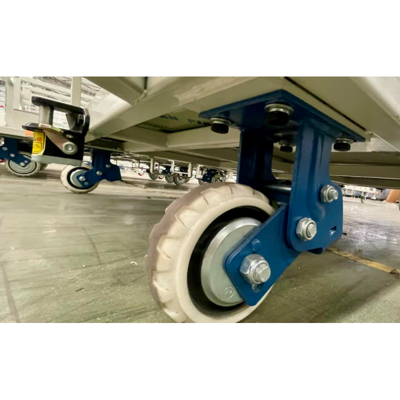 High Elasticity Pu Wind-fire Wheel Industrial Caster With Brake Dual Spring Shock-absorbing Automotive Packaging Assembly Line 