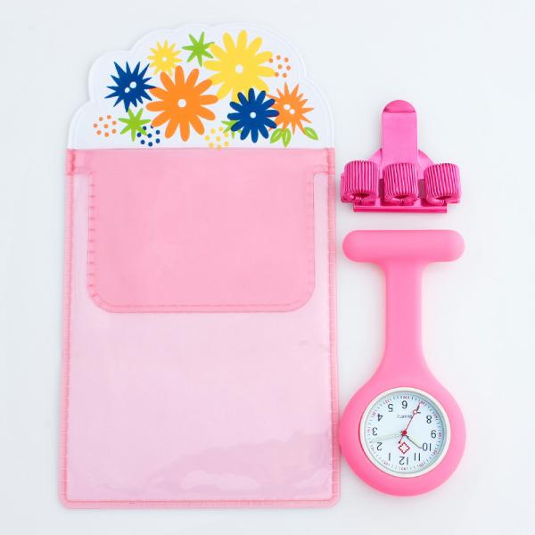 Pen-bag Silicone Brooch Nurse Watch Fob Watch Nursing Gift Quartz Pen Clips 4 color Penholder Doctors Nurses Dedicated P