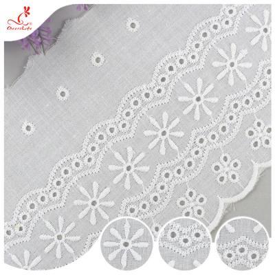 Durable Embroidered Ribbon Trim For Wedding Curtain / White Tulle Trim