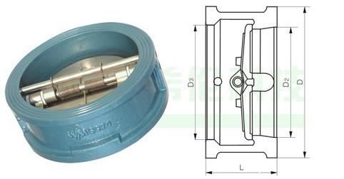 DN15 Disc Wafer Check Valve , Construction Ductile Iron Ductile Iron Check Valve