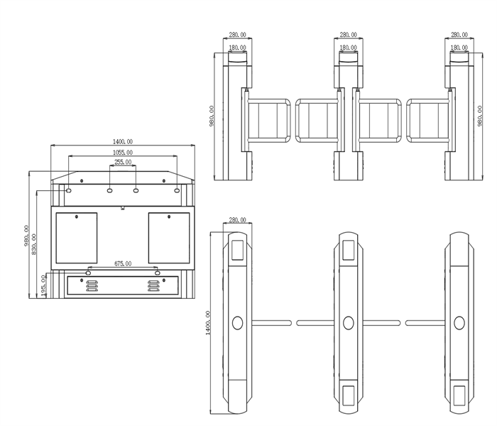 IM.B222 Swing Barrier Turnstile: непрерывное открытие и закрытие 5 миллионов раз, RS232 серийный порт