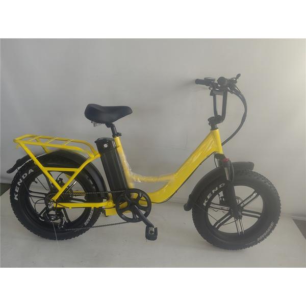 750W 48V E Bicycle 20 Inch Yellow Fat Tire Electric Bike for 31-60 km Range per Power