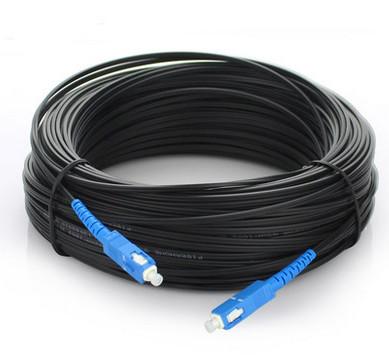 SC / UPC Jumper FTTH Outdoor Drop Cable G652D G657A Fiber Optical Cable Patch Cord