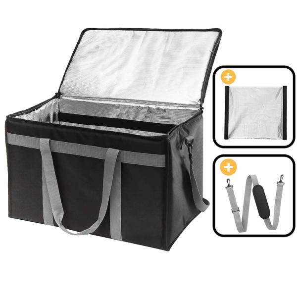 Hot / Cold Thermal Insulated Cooler Bags For Food Delivery Zippered Large Capacity