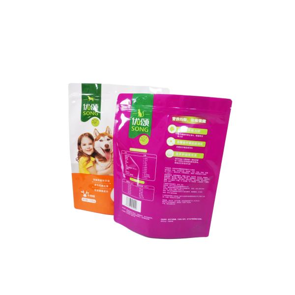 Sécurité Sac d'emballage en plastique auto-tenant chien traite les aliments pour animaux avec fermeture à glissière