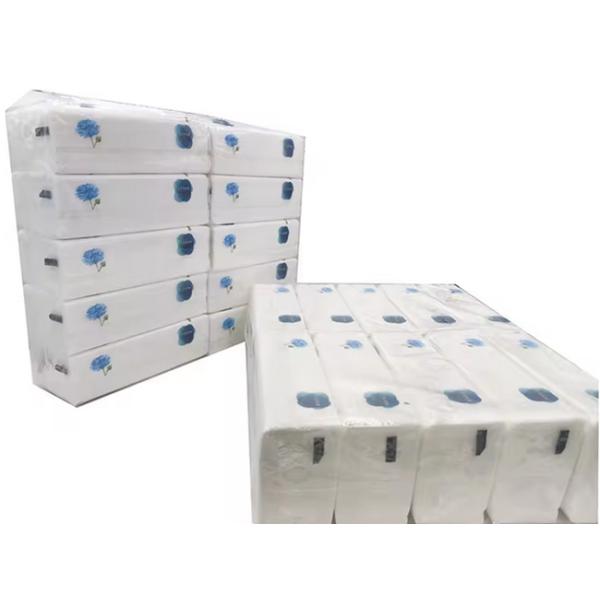 Papel de tejido facial espeso y liso sin relieve con bolsa de plástico impresa