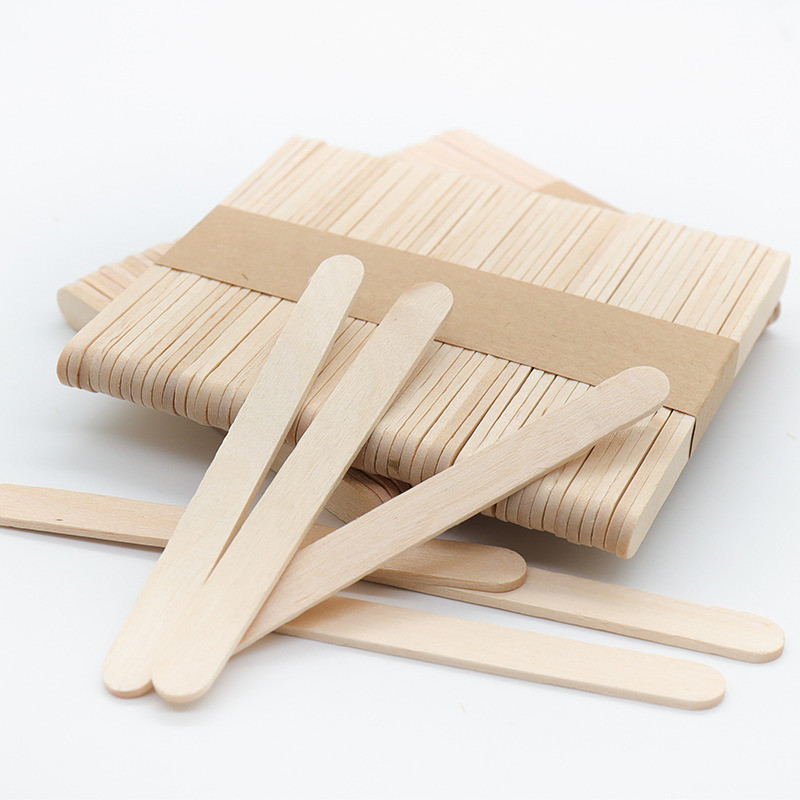 Disposable Wood Products for Customization Biodegradable Wooden Ice Cream Sticks