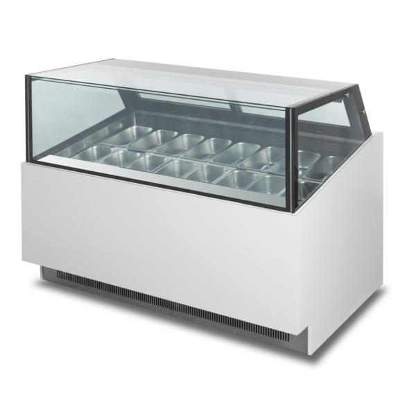 Мороженное нержавеющей стали станции десерта окуная баки замораживателя 16 дисплея