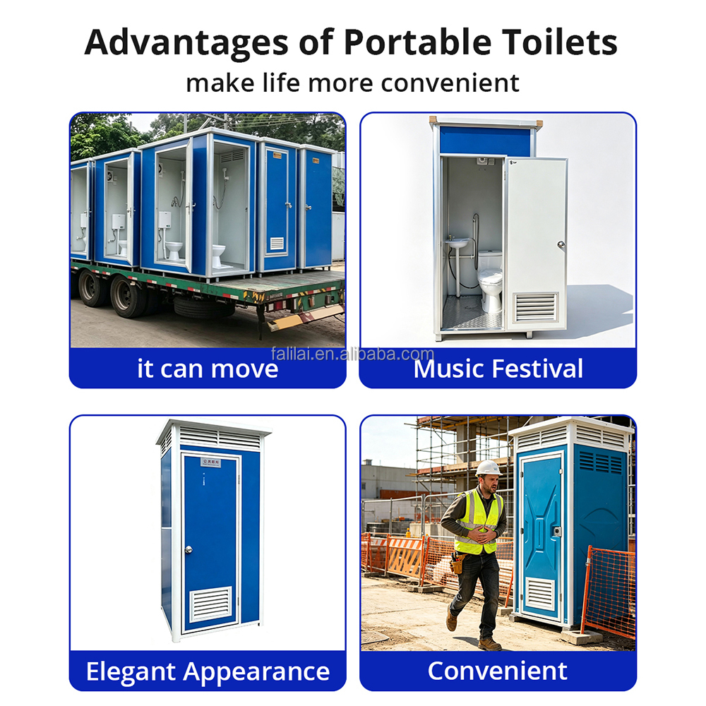 20ft Prefab Portable Container Toilet Room Modular Restroom Wet Dry Separation Sanitary Cabin for Hotel Temporary Camp