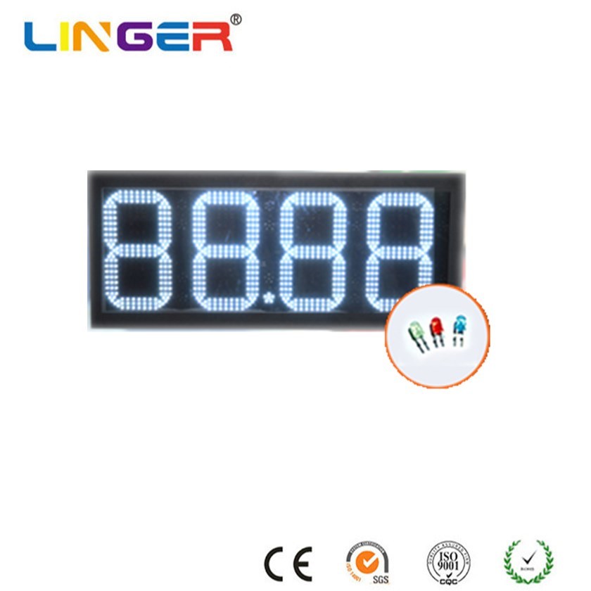 High Resolution LED Gas Price Sign Red Digital Gas Price Sign Customized For Clear Visibility