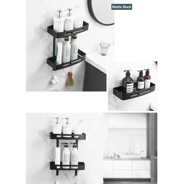 Matte Black Bathroom Shower Caddy , 304 Stainless Steel Shower Shampoo Holder